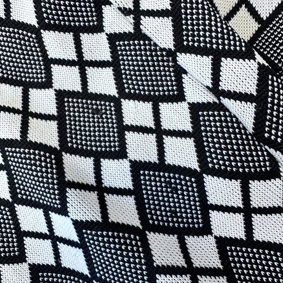 Goldworm Vintage 60s Mini Dress Black White Knit Polyester Size 10 Mod Retro - Picture 4 of 11